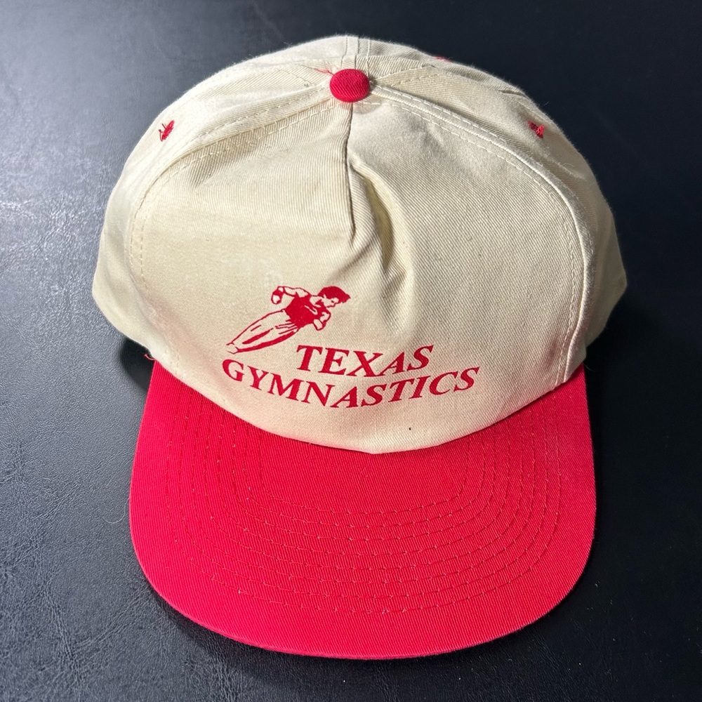 Vintage Texas Gymnastics Snapback Hat Tan Red Green Cobra Caps